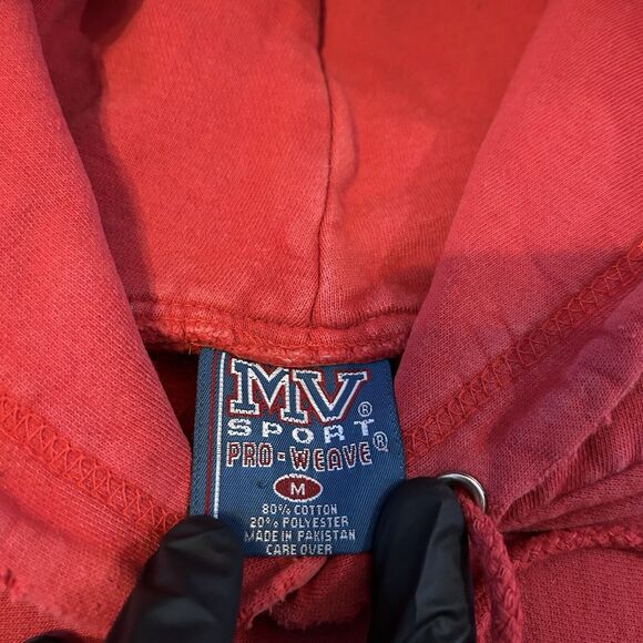 VTG Muhlenberg College Spellout Pro Weave Red Sweatshirt Hoodie Distressed M - Picture 4 of 10